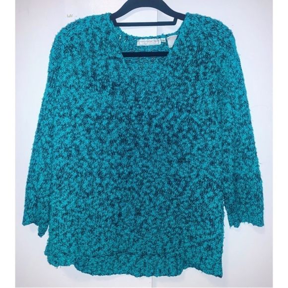Eaton Long Sleeve Oversized Sweater- Blue & black - Picture 3 of 7